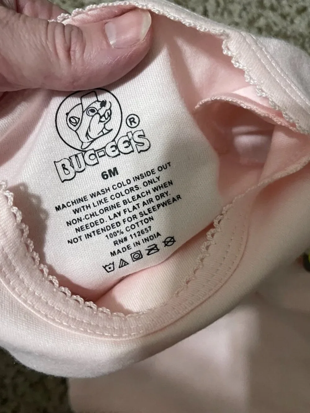 Buc-ee’s Baby Girl Size 6 Months Pink Bodysuit New